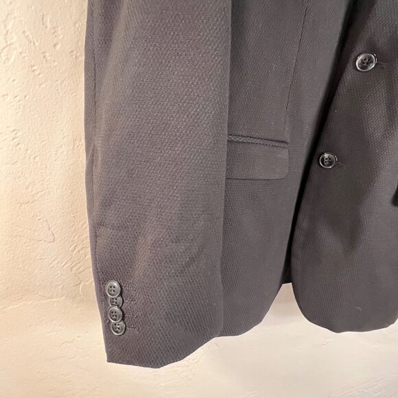 H&M Mens Slim Fit Black Blazer Size 42R 2-Button Closure Notch Lapel Career - Picture 8 of 16
